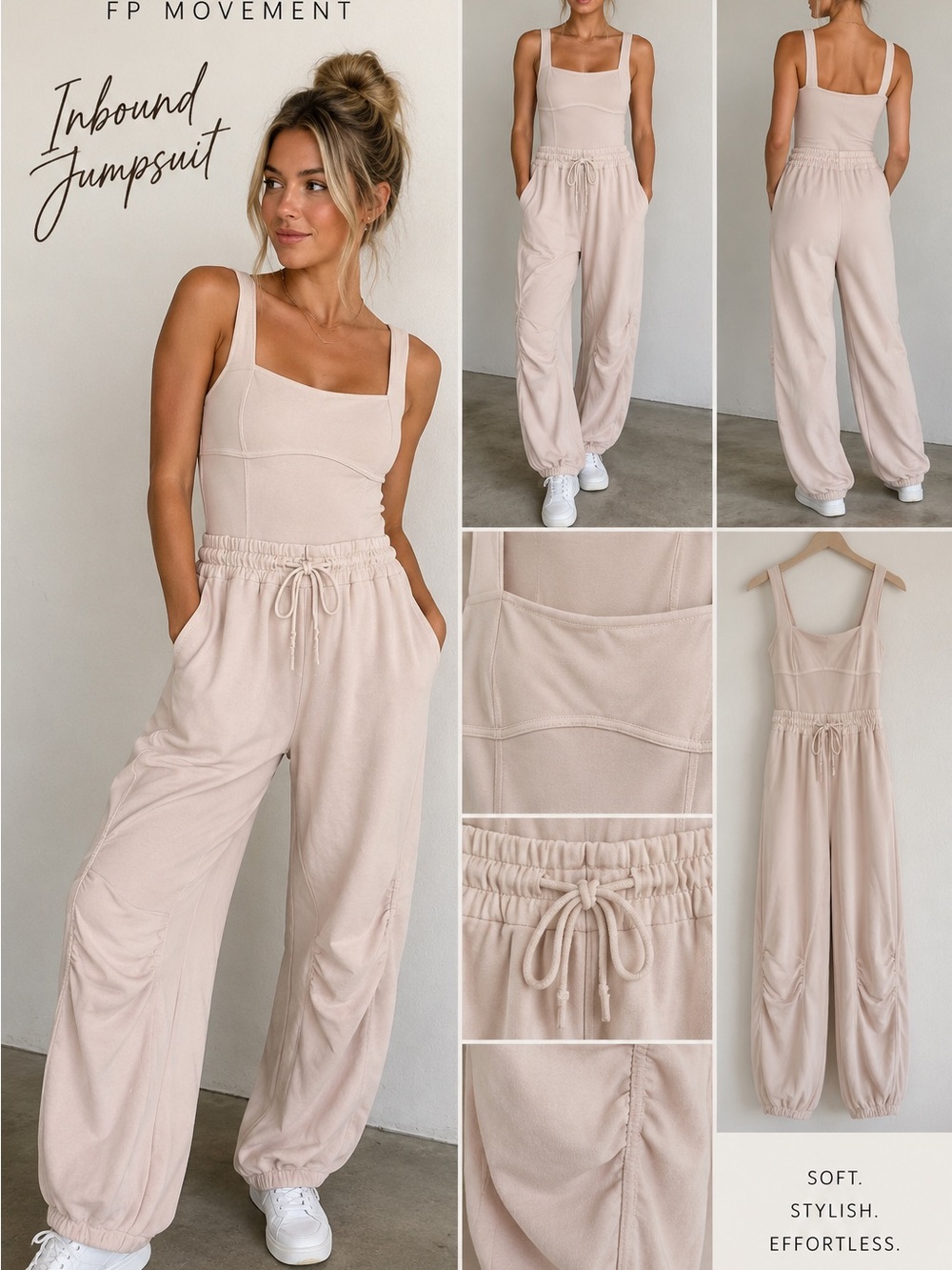 Free People Inbound Jumpsuit in Soft Blush